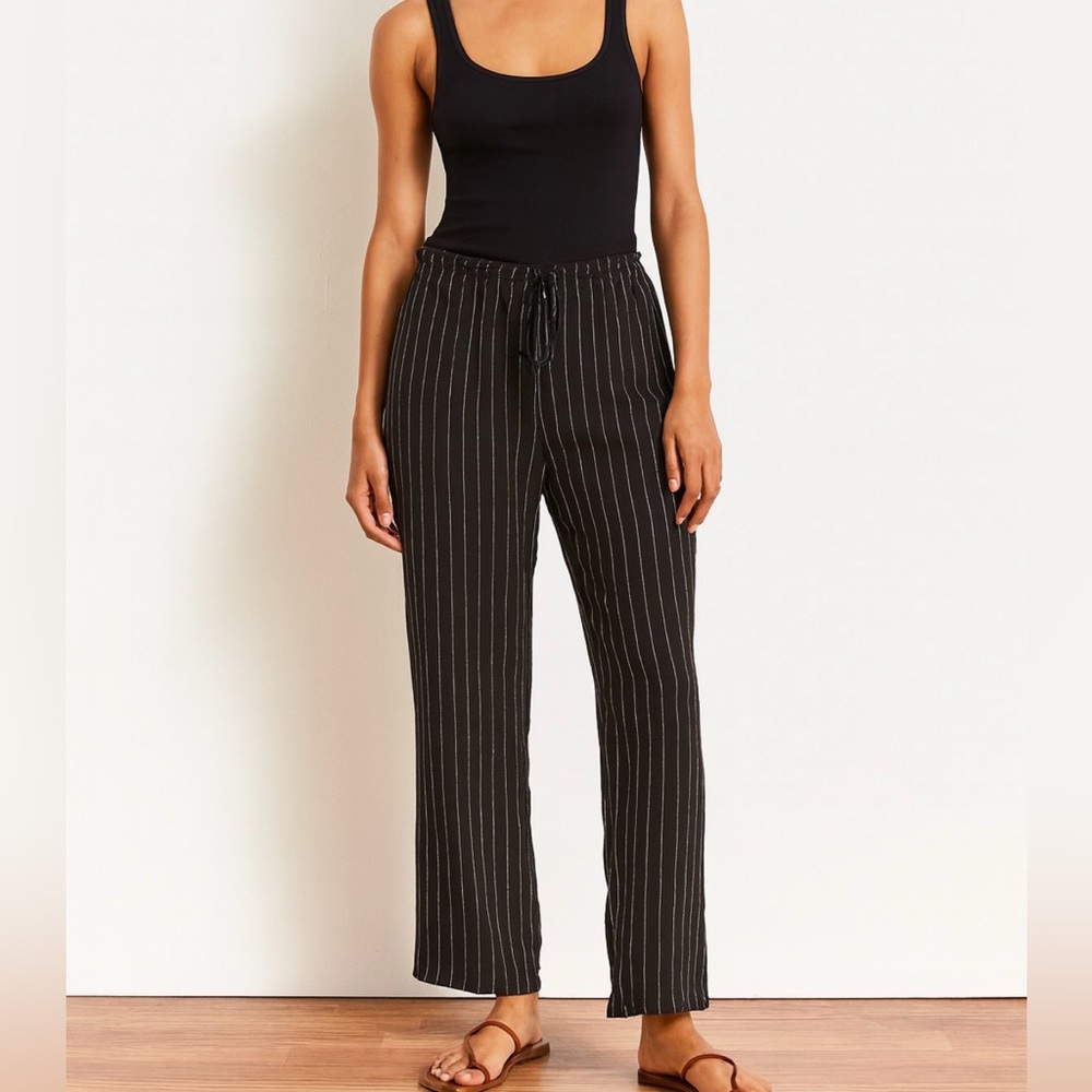 Vintage Ann Taylor 100% Silk Pinstripe Drawstring Pants | Relaxed Fit | Size M